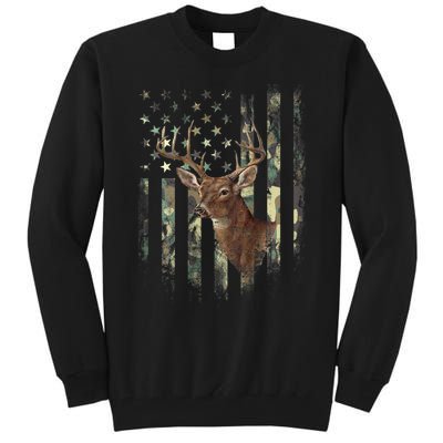 American Flag Deer Hunting Camo Tall Sweatshirt