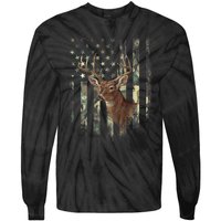 American Flag Deer Hunting Camo Tie-Dye Long Sleeve Shirt