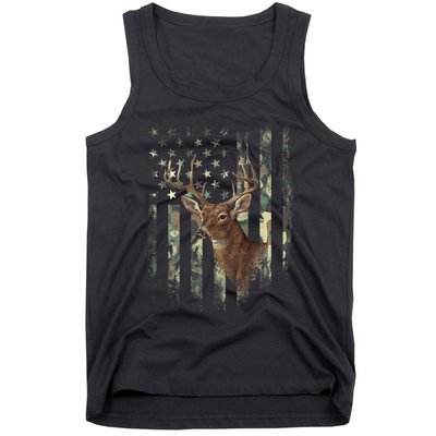 American Flag Deer Hunting Camo Tank Top