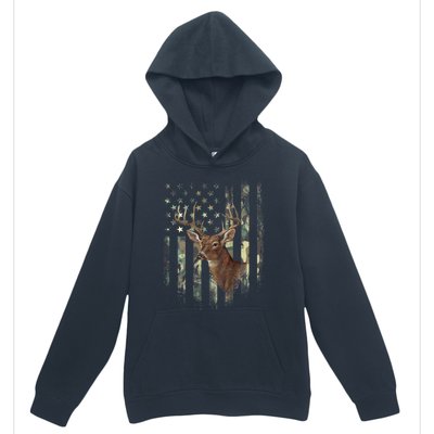 American Flag Deer Hunting Camo Urban Pullover Hoodie