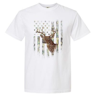 American Flag Deer Hunting Camo Garment-Dyed Heavyweight T-Shirt