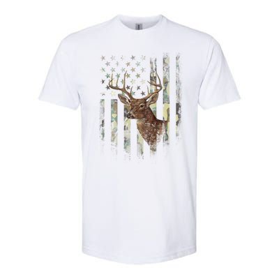 American Flag Deer Hunting Camo Softstyle CVC T-Shirt