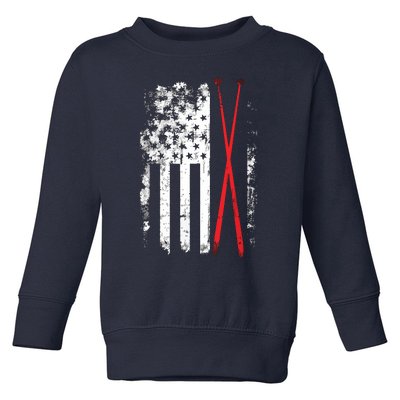 American Flag Drumsticks USA Drummers Vintage Drum Sticks Toddler Sweatshirt