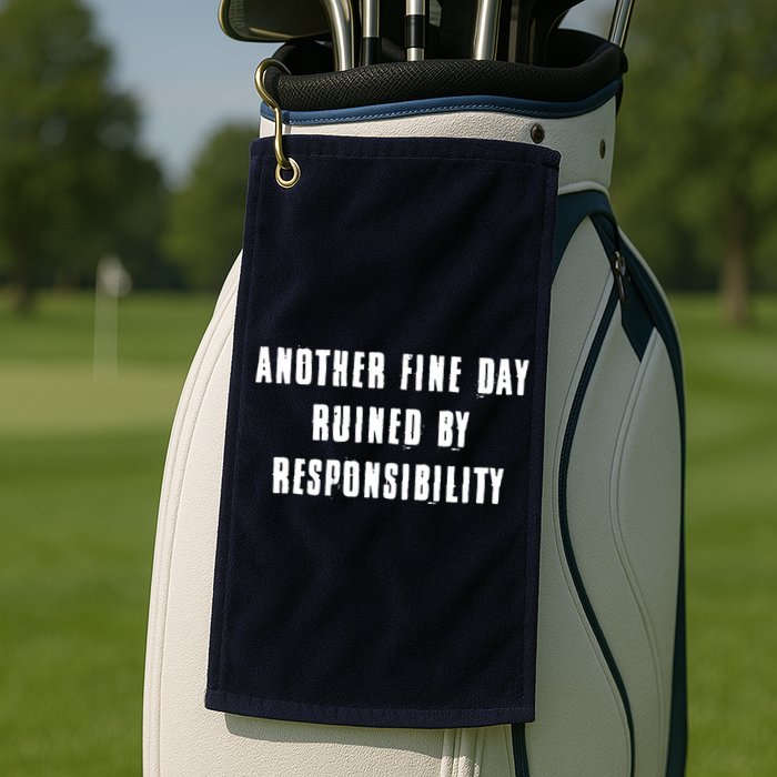 Another Fine Day Ruined By Responsibility Golf Towel