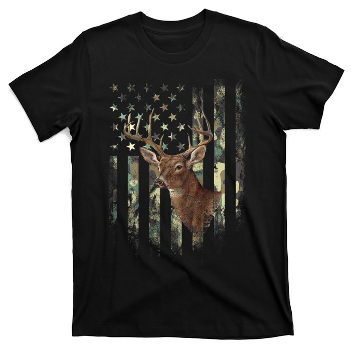 American Flag Deer Hunting Camo T-Shirt