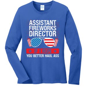 Assistant Fireworks Director I Run Assistant Firework Gift Ladies Long Sleeve Shirt