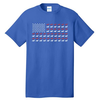 American Flag Dachshund Patriotic Dachshund Doxie Lover Cool Gift Tall T-Shirt