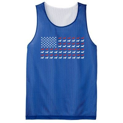 American Flag Dachshund Patriotic Dachshund Doxie Lover Cool Gift Mesh Reversible Basketball Jersey Tank