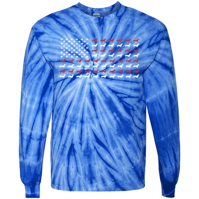 American Flag Dachshund Patriotic Dachshund Doxie Lover Cool Gift Tie-Dye Long Sleeve Shirt