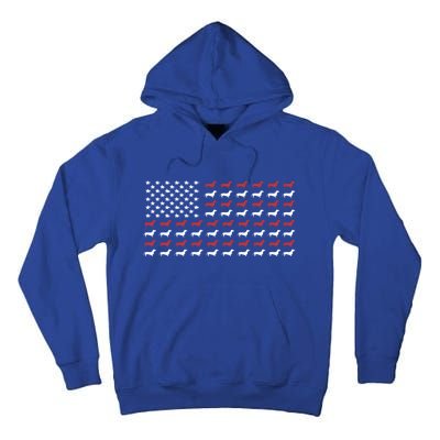 American Flag Dachshund Patriotic Dachshund Doxie Lover Cool Gift Tall Hoodie