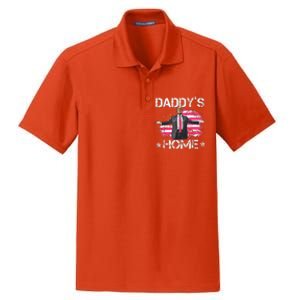 American Flag DaddyS Home Trump 2024 Patriotic Dry Zone Grid Polo