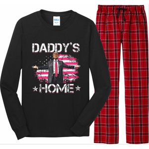 American Flag DaddyS Home Trump 2024 Patriotic Long Sleeve Pajama Set