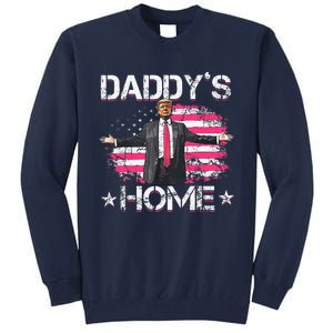 American Flag DaddyS Home Trump 2024 Patriotic Tall Sweatshirt