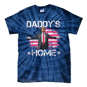 American Flag DaddyS Home Trump 2024 Patriotic Tie-Dye T-Shirt