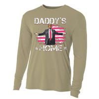 American Flag DaddyS Home Trump 2024 Patriotic Cooling Performance Long Sleeve Crew