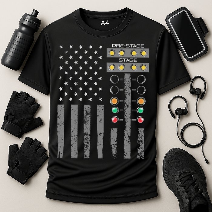American Flag Drag Racing Strip Tree Light For Dragster Performance Shirt