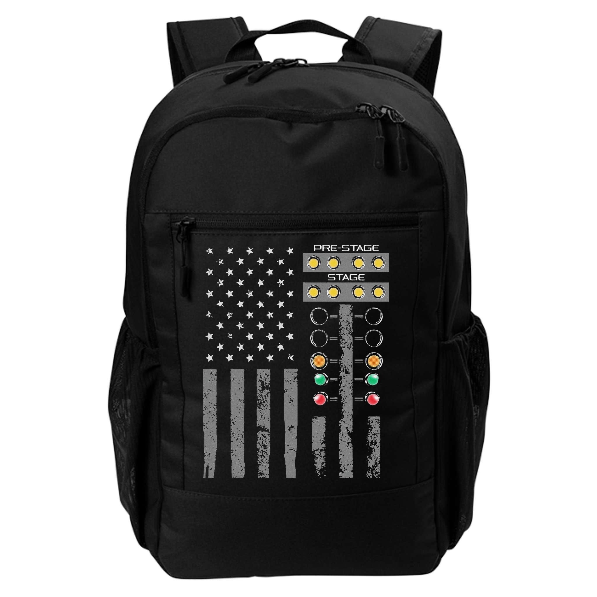 American Flag Drag Racing Strip Tree Light For Dragster Backpack