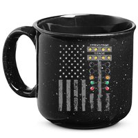 American Flag Drag Racing Strip Tree Light For Dragster 15oz Campfire Ceramic Mug