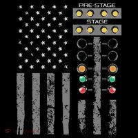 American Flag Drag Racing Strip Tree Light For Dragster Drawstring Bag