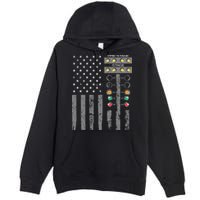 American Flag Drag Racing Strip Tree Light For Dragster Premium Pullover Hoodie