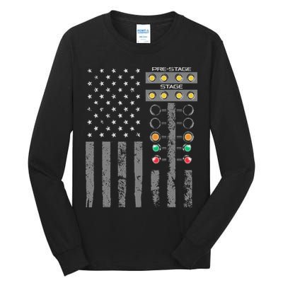 American Flag Drag Racing Strip Tree Light For Dragster Tall Long Sleeve T-Shirt