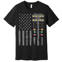 American Flag Drag Racing Strip Tree Light For Dragster Premium T-Shirt