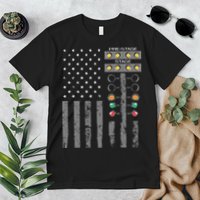 American Flag Drag Racing Strip Tree Light For Dragster Premium T-Shirt