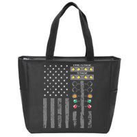American Flag Drag Racing Strip Tree Light For Dragster Zip Tote Bag