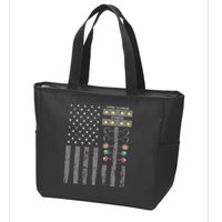 American Flag Drag Racing Strip Tree Light For Dragster Zip Tote Bag