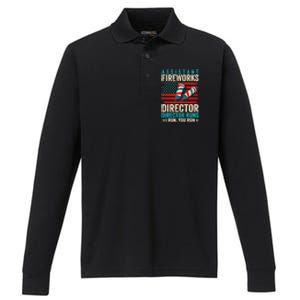 Assistant Fireworks Director If I Run You Run 4th Of July Great Gift Performance Long Sleeve Polo