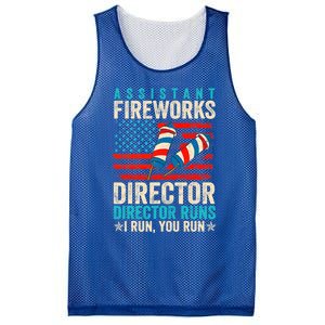 Assistant Fireworks Director If I Run You Run 4th Of July Great Gift Mesh Reversible Basketball Jersey Tank