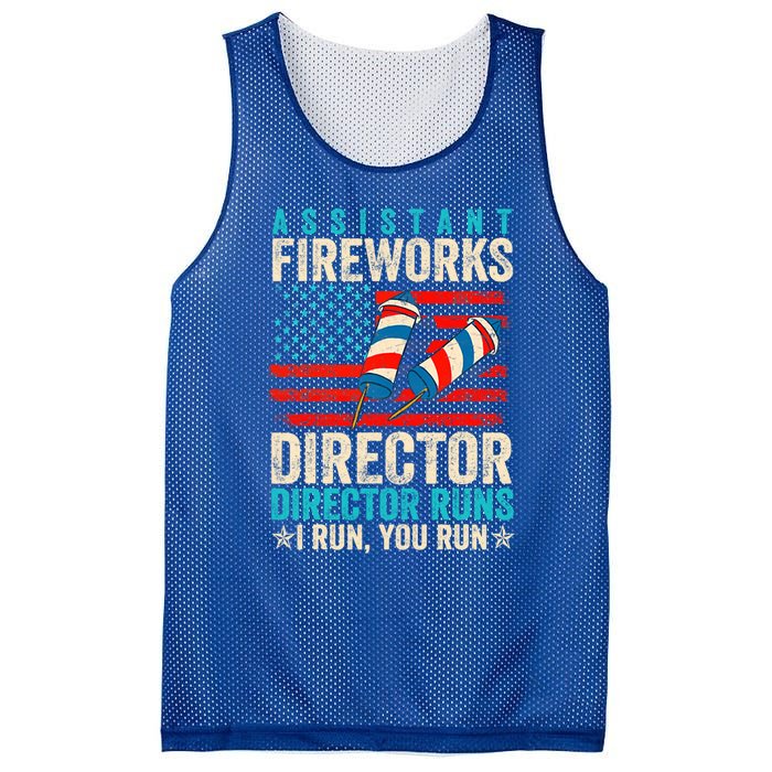 Assistant Fireworks Director If I Run You Run 4th Of July Great Gift Mesh Reversible Basketball Jersey Tank