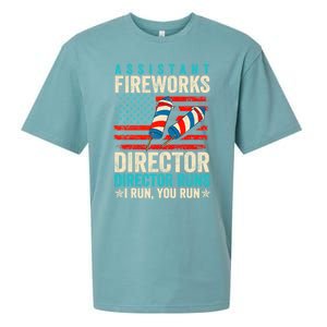 Assistant Fireworks Director If I Run You Run 4th Of July Great Gift Sueded Cloud Jersey T-Shirt