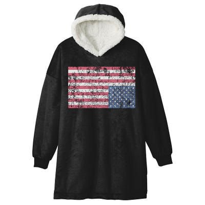 American Flag Distress Upside Down United States Usa Hooded Wearable Blanket