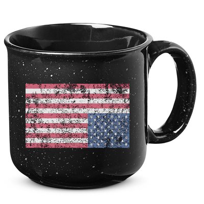 American Flag Distress Upside Down United States Usa 15oz Campfire Ceramic Mug