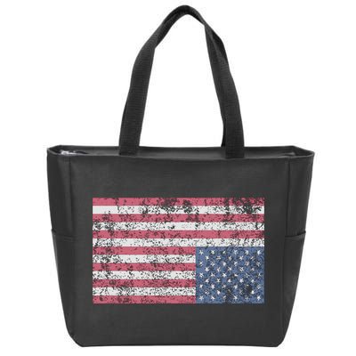 American Flag Distress Upside Down United States Usa Zip Tote Bag