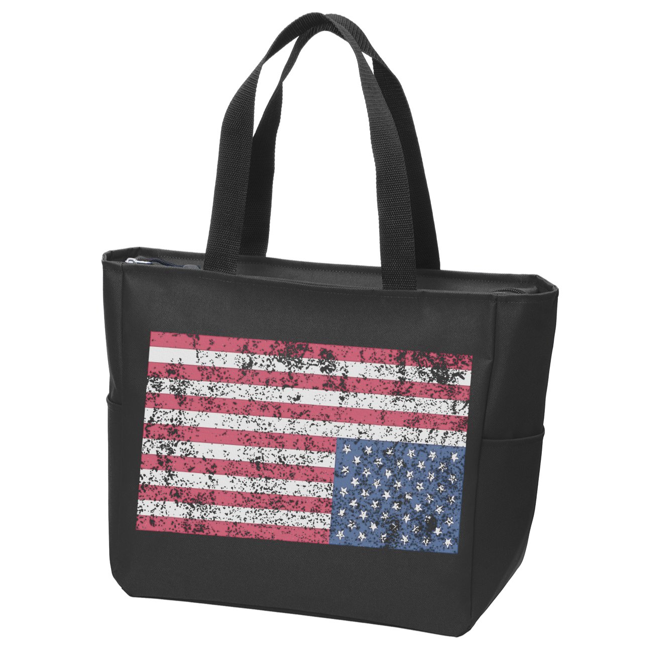 American Flag Distress Upside Down United States Usa Zip Tote Bag