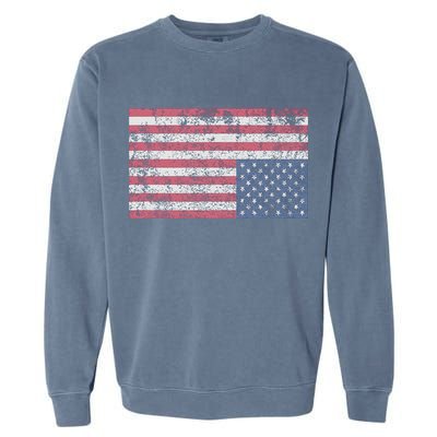 American Flag Distress Upside Down United States Usa Garment-Dyed Sweatshirt