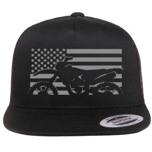 American Flag Dirt Bike Motocross Motocross Flat Bill Trucker Hat