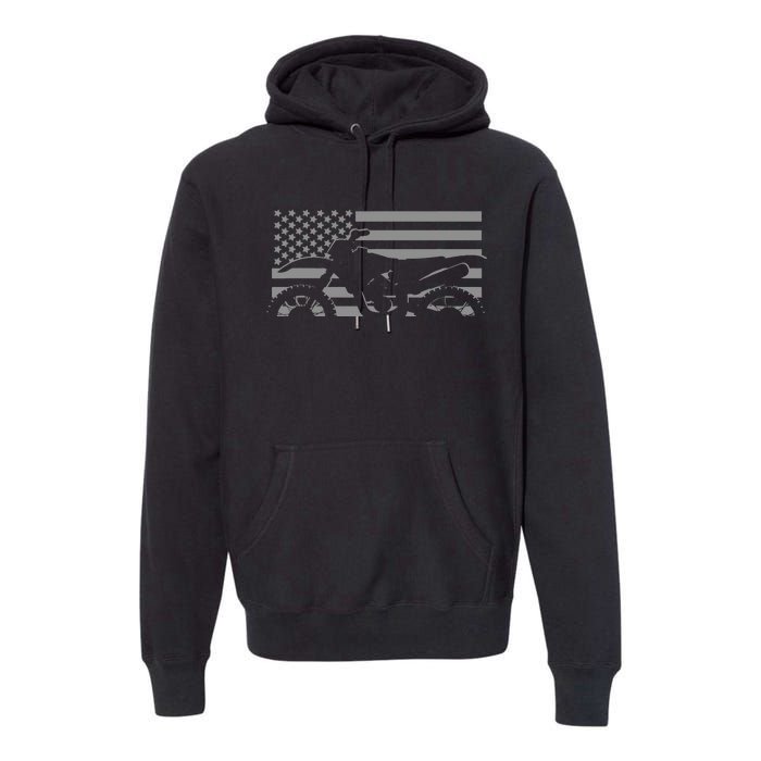 American Flag Dirt Bike Motocross Motocross Premium Hoodie