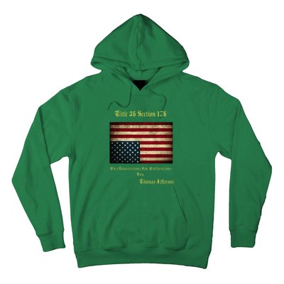 American Flag Distress Upside Down Thomas Jefferson Hoodie