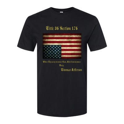 American Flag Distress Upside Down Thomas Jefferson Softstyle® CVC T-Shirt