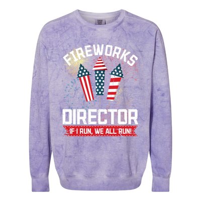 American Fireworks Director 4th Of July Pyrotechnics Cool Gift Colorblast Crewneck Sweatshirt