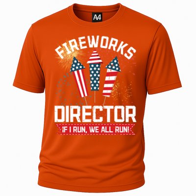 American Fireworks Director 4th Of July Pyrotechnics Cool Gift Cooling Performance Crew T-Shirt