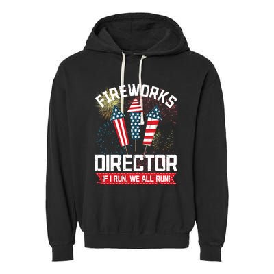 American Fireworks Director 4th Of July Pyrotechnics Cool Gift Garment-Dyed Fleece Hoodie