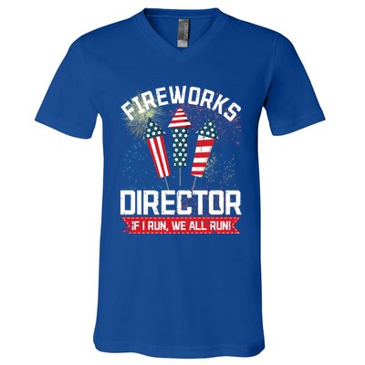 American Fireworks Director 4th Of July Pyrotechnics Cool Gift V-Neck T-Shirt