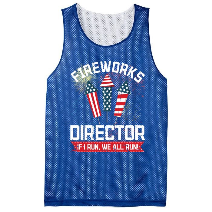 American Fireworks Director 4th Of July Pyrotechnics Cool Gift Mesh Reversible Basketball Jersey Tank