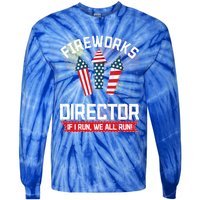 American Fireworks Director 4th Of July Pyrotechnics Cool Gift Tie-Dye Long Sleeve Shirt