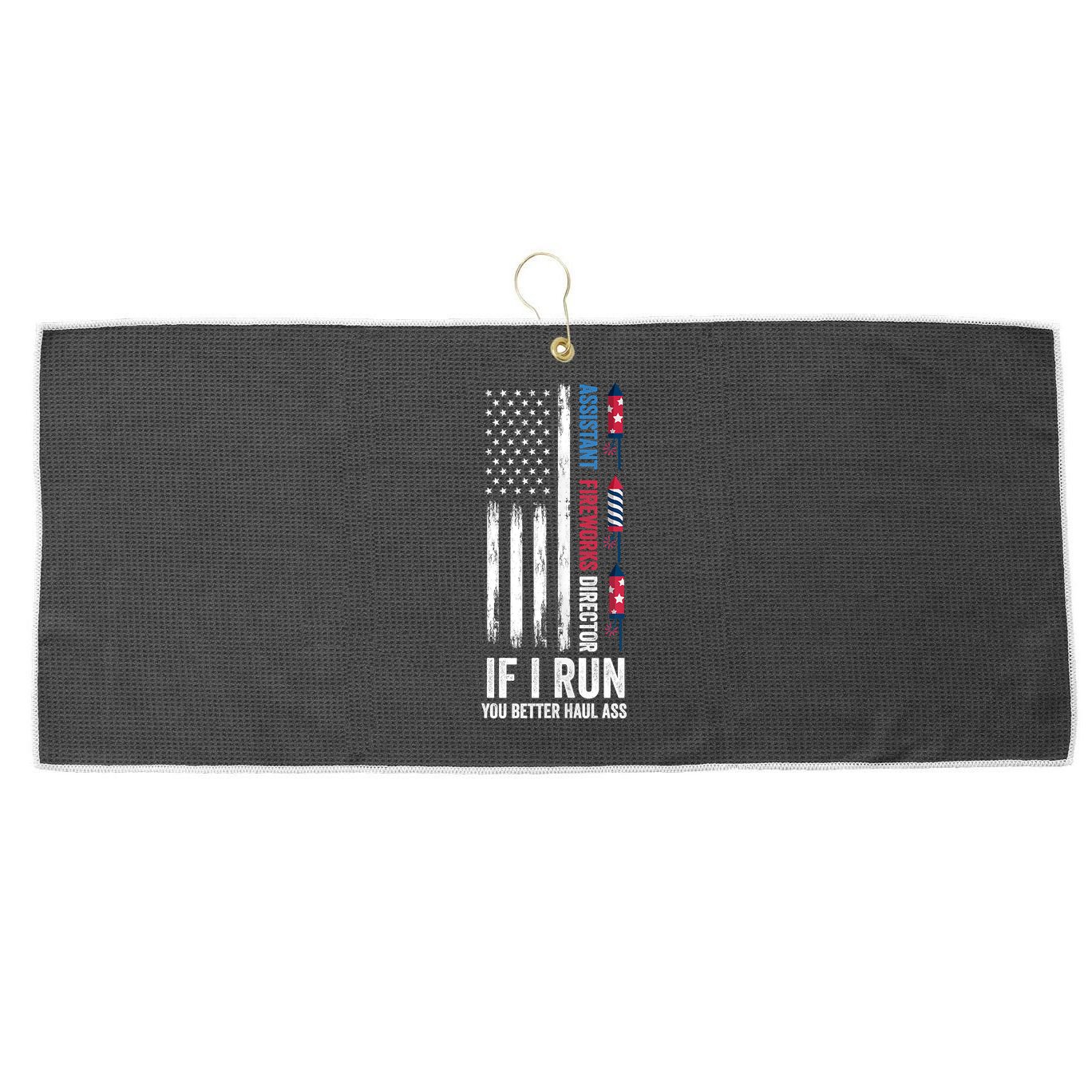 Assistant Fireworks Director 4th Of July Large Microfiber Waffle Golf Towel