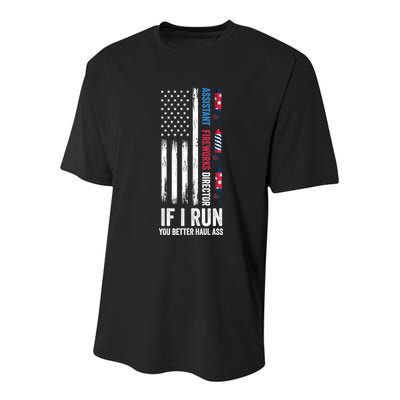 Assistant Fireworks Director 4th Of July Youth Performance Sprint T-Shirt